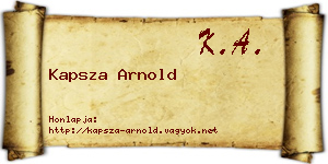Kapsza Arnold névjegykártya